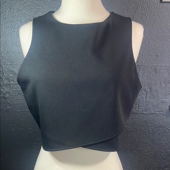 Express Black Fitted Crop Tank Top - Picture 1 of 7